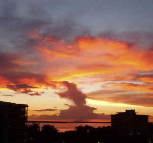 Sunset after a day of thunderstorms in Darwin Australia