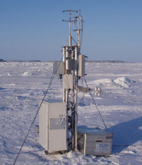 The micromet mast on the sea ice