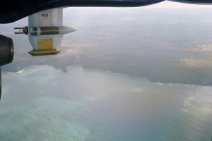 Aerial view of the coast during flight B401