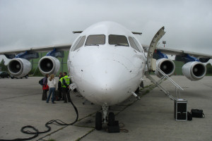 Aircraft on the pad during flight preparations