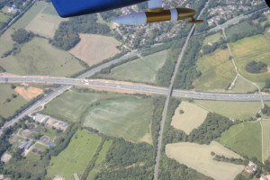 Aerial view of the M25