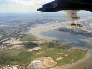 Aerial view of the Thames during an ADIENT flight