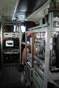Aerosol instrumentation in the Dornier cabin.