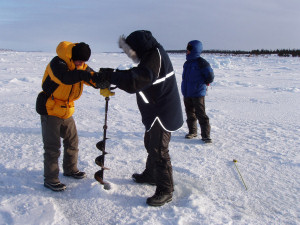 Making a hole in the ice