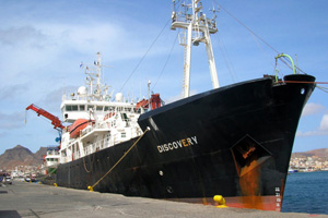 The NERC research vessel RRS Discovery.