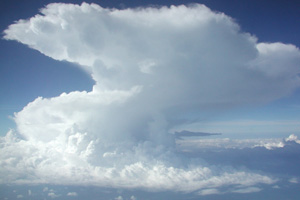 A Hector storm over the Tiwi Islands as seen from the air on approach to Darwin Airport.