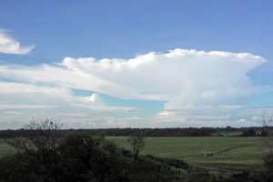 A deep convective Hector storm in the Darwin area of the type studied during the ACTIVE project. To give a sense of scale, this storm system is over the Tiwi Islands, and is approximately 80Km away from where the photograph was taken.