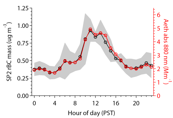 Cal-NEx black carbon diel plot