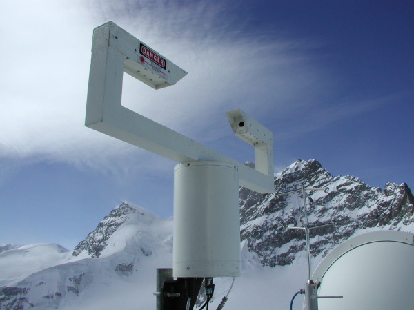 Particulate Volume Monitor and Sonic Anemometer installed at the Jungfraujoch