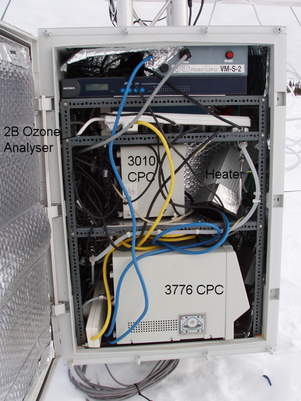 Inside the temperature controlled instrument housing