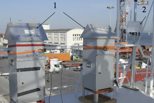 Instruments installed on the monkey island on RRS Discovery.