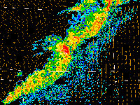WRF output of a squall line in Oklahoma