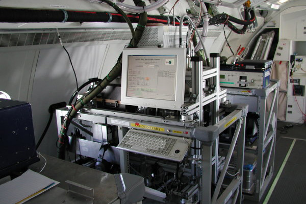 The Quadrupole Aerosol Mass Spectrometer provided by the Centre for Atmospheric Science under the original JIF award installed on the aircraft.