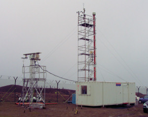 The Holme Moss Measurement Site, with additional equipment present for the intensive measurement campagne during Nov-Dec 2006.