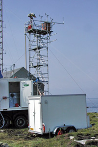 The Tow-a-van mobile lab during the NAMBLEX project, Mace Head, Ireland.