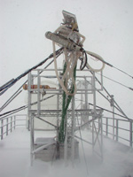 Microphysics instruments at Jungfraujoch during a cloud event.