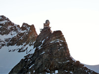 The Sphinx Laboratory at the Jungfraujoch High Alpine Research Station viewed from the glacier.