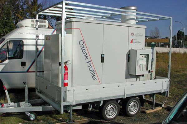 Mobile boundary-layer ozone/aerosol lidar, using five ultraviolet wavelengths to measure aerosol and ozone profiles.