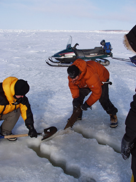 Making a hole in the ice