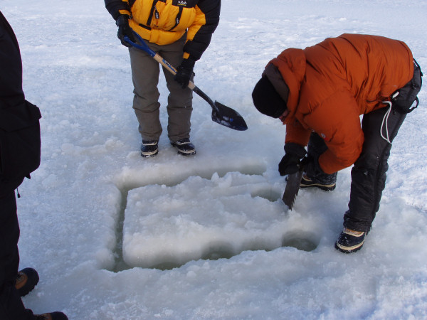 Making a hole in the ice