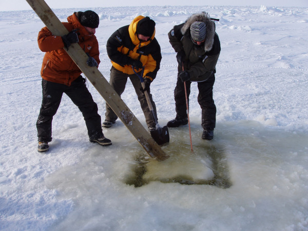 Making a hole in the ice
